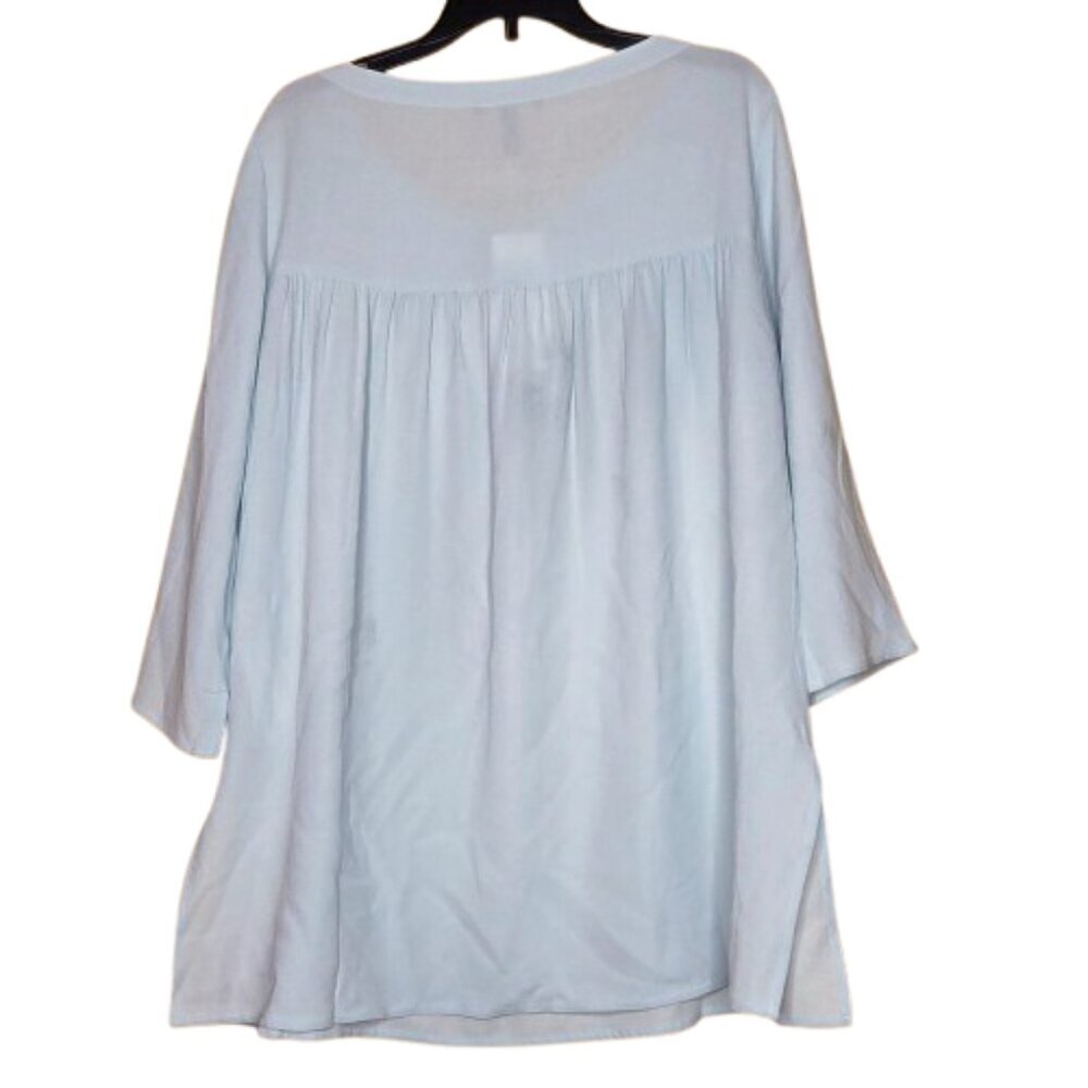 NWT Eileen Fisher Women's Silk Ballet Neck Top - Clearwater - Picture 2 of 6